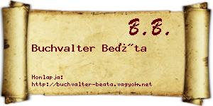 Buchvalter Beáta névjegykártya